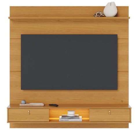 Painel para TV Bali 60" 160cm MDP com LED Amadeirado Colibri Móveis