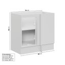 Ver imagem 3 de Balcão Canto Reto Planejado 1 Porta sem Tampo Marselha CabeCasa MadeiraOriginals Branco