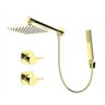 Kit Ducha Desviador 20x20 De Parede Gold + Acabam Registro - 1