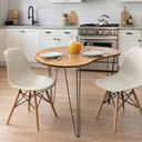 Ver imagem 1 de Mesa de Jantar Orgânica Pequena 2 Lugares 90x60 Cozinha Apartamento Pés Agulha Freijó