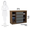 Ver imagem 3 de Cômoda 2 Portas 4 Gavetas com Sapateira 123cm Uni Luciane Móveis