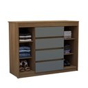 Ver imagem 2 de Cômoda 2 Portas 4 Gavetas com Sapateira 123cm Uni Luciane Móveis