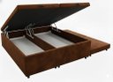 Ver imagem 2 de Cama Box Bau Casal Bipartido C/ Cama Auxiliar Suede 47x138x188 - Santo Box:marrom