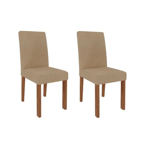 Kit 2 Cadeiras Sala Jantar Maia 2 Un Savana-cinamomo/suede Gengibre Bege - Cimol