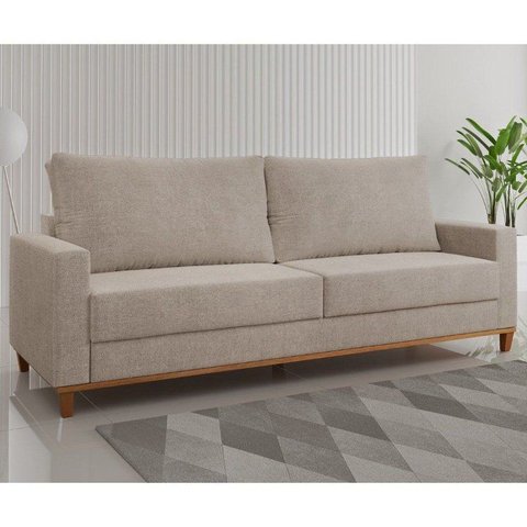 Sofá Fixo Living 2 Almofadas Soltas 4 Lugares 220cm Ares