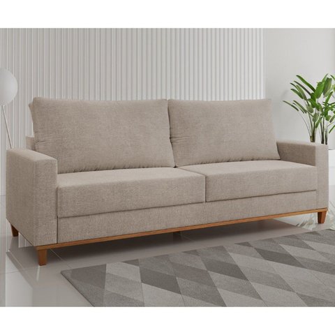 Sofá Fixo Living 2 Almofadas Soltas 4 Lugares 220cm Ares