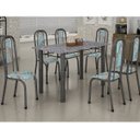 Ver imagem 1 de Sala de Jantar Mesa Retangular Tampo de Granito 6 Cadeiras Parati Uai Móveis