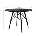 Ver imagem 3 de Mesa de Jantar Eiffel Wood Redonda Tampo MDF 90cm Preto com Base em Ferro 4 Pés