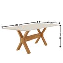 Ver imagem 3 de Conjunto de Mesa de Jantar Tampo 180cm Laqueado Canto Moeda 6 Cadeiras Bellini Off White/Linho/Imbuia Marrom/Cinamomo/Laqu