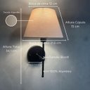 Ver imagem 3 de Arandela de Parede Clássica Alumínio Interruptor com Cúpula Tecido Algodão Ref 19
