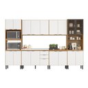 Ver imagem 2 de Cozinha Modulada 340m Firenze com Balcão 120m P/ Pia sem Tampo - Amêndola Touch/ Branco Demóbile