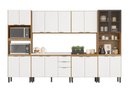 Ver imagem 2 de Cozinha Modulada 340m Firenze com Balcão 120m P/ Pia sem Tampo - Amêndola Touch/ Branco Demóbile