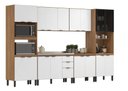 Ver imagem 3 de Cozinha Modulada 340m Firenze com Balcão 120m P/ Pia sem Tampo - Amêndola Touch/ Branco Demóbile