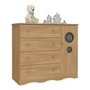 Ver imagem 2 de Cômoda Infantil 95cm 1 Porta com Vidro e 4 Gavetas Sonho Multimóveis Mp4474 Madeirado