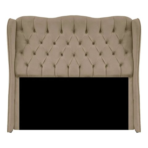 Cabeceira Estofada Liza para Cama Box Casal King Size 1.95cm: Bege