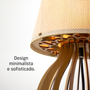 Ver imagem 6 de Abajur Luminária Mesa Madeira Mdf Sala 35x27 Mesa de Cabeceira Cor:marfim