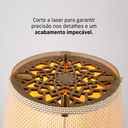 Ver imagem 5 de Abajur Luminária Mesa Madeira Mdf Sala 35x27 Mesa de Cabeceira Cor:marfim