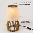 Ver imagem 3 de Abajur Luminária Mesa Madeira Mdf Sala 35x27 Mesa de Cabeceira Cor:marfim