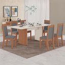Ver imagem 1 de Sala de Jantar Tuboarte Mesa Manoela 160 com 6 Cadeiras Bella New