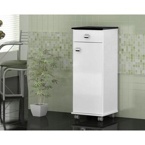 Balcão Bianca Branco Tampo Preto Filtro