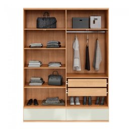 Guarda-roupa 4 Portas de Giro com Click Freijó Off White Dalla Costa - 4