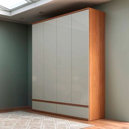 Guarda-roupa 4 Portas de Giro com Click Freijó Off White Dalla Costa - 1