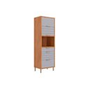 Ver imagem 1 de Paneleiro de Cozinha Eloise C- 3 Portas Basculantes Riscadas 1 Nicho P- Forno e 2 Gavetas 70 cm