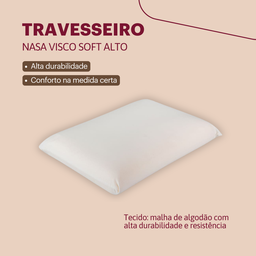Travesseiro Nasa Alto Viscoelástico Orthocrin Visco Soft 48x68x15 Espuma Certificada - 6