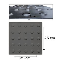 Piso Tátil 10pçs Borracha Pvc 25x25 Direcional Cinza - 3