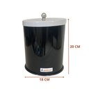 Ver imagem 2 de Lixeira 5 Litros Esmaltada Com Tampa Banheiro Cozinha Escritório - Preta Com Tampa Branca