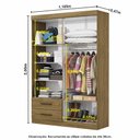 Ver imagem 7 de Guarda-roupa Casal Modulado 5 Portas com Cama Hercules 4 Portas 4 Gavetas com Espelho