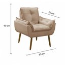 Ver mais imagens de Sofá 2 Lugares e 2 Poltrona Decorativa para Sala de Estar Suede Capuccino