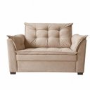 Ver imagem 3 de Sofá 2 Lugares e 2 Poltrona Decorativa para Sala de Estar Suede Capuccino