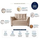 Ver imagem 5 de Sofá 2 Lugares e 2 Poltrona Decorativa para Sala de Estar Suede Capuccino