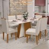 Mesa de Jantar Amalfi com 6 Cadeiras Creta Tauari/Off White/Champagne - Lukaliam Móveis - 2