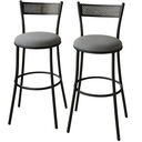 Ver imagem 1 de Kit 2 Banquetas Bancos Encosto Luxo Preto e Cinza