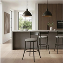 Ver imagem 2 de Kit 2 Banquetas Bancos Encosto Luxo Preto e Cinza