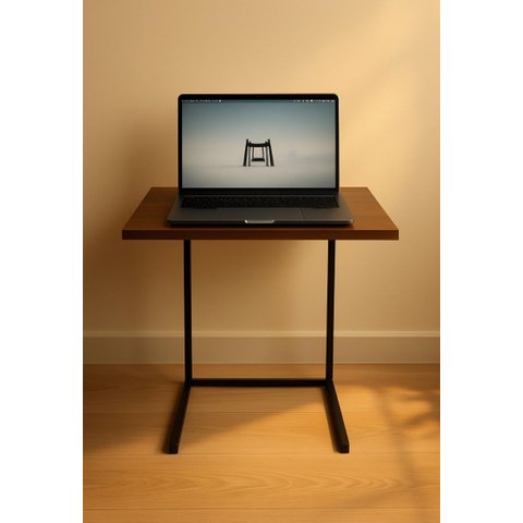 Mesa de Apoio Lateral Sofa Alice Base Ferro Preto Estilo Industrial Lorena Móveis