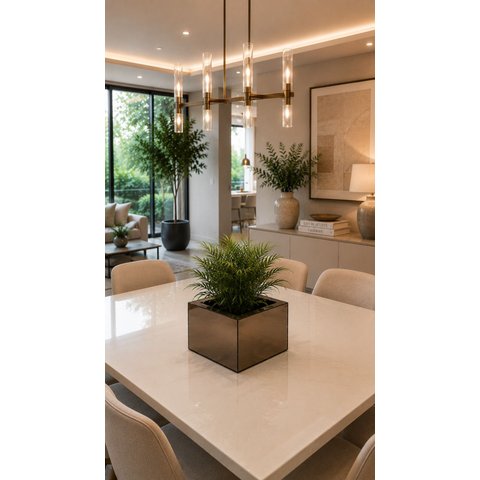 Vaso Espelhado Bronze Decoração Mesa