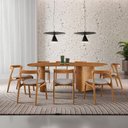 Ver imagem 1 de Mesa de Jantar Soláris 220cm Madeira Tampo Laminado Orgânico Luna/imbuia Nat.