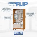 Ver imagem 5 de Guarda Roupa Infantil Flip 3 Portas e 2 Gavetas Areia Fosco/savana - Reller Móveis