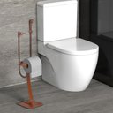 Ver imagem 2 de Porta Papel Higiênico de Chão Suporte Papeleira Rose Gold.s