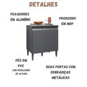 Ver imagem 3 de Balcão para Cooktop Andréia 2 Portas Cinza Ajl