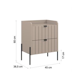 Mesa de Cabeceira com Gaveta Conect para Quarto Moriah 45cm Pés de Ferro Preto - 7