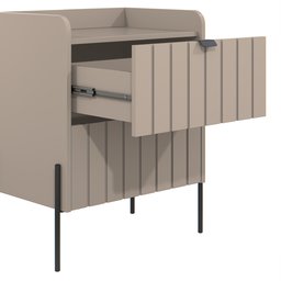 Mesa de Cabeceira com Gaveta Conect para Quarto Moriah 45cm Pés de Ferro Preto - 6