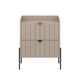 Mesa de Cabeceira com Gaveta Conect para Quarto Moriah 45cm Pés de Ferro Preto - 5
