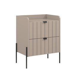 Mesa de Cabeceira com Gaveta Conect para Quarto Moriah 45cm Pés de Ferro Preto - 1