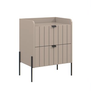 Mesa de Cabeceira com Gaveta Conect para Quarto Moriah 45cm Pés de Ferro Preto