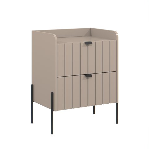 Mesa de Cabeceira com Gaveta Conect para Quarto Moriah 45cm Pés de Ferro Preto