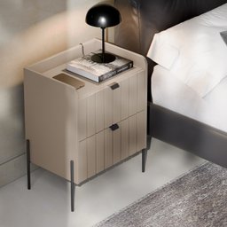 Mesa de Cabeceira com Gaveta Conect para Quarto Moriah 45cm Pés de Ferro Preto - 2